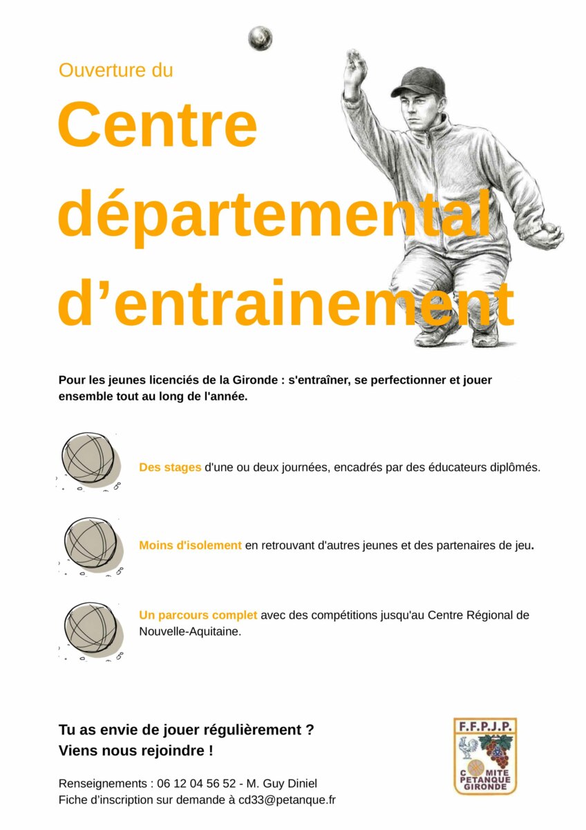 Nouveauté !! Création du centre Départemental d'entrainement et de perfectionnement pour les jeunes