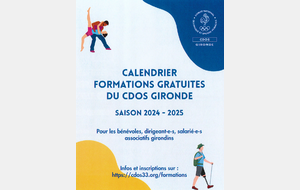 CDOS Gironde - Programme Formations 2024/2025